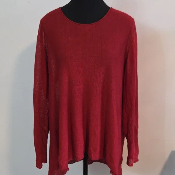 Eileen Fisher brick red linen tunic Sz M ( Oversized) - Picture 6 of 7